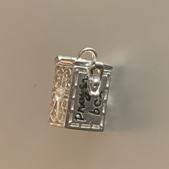 Jewelry - Vintage Sterling Silver Tiny Prayer Box Charm, Stamped 925